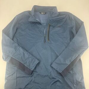 The North Face Mens Skyline 1/2 Zip Fleece Pullover Blue XXL Heathered Mock Neck